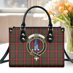 Ged Tartan Crest Leather Handbag