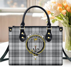 Glendinning Tartan Crest Leather Handbag