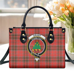 Grant Weathered Tartan Crest Leather Handbag