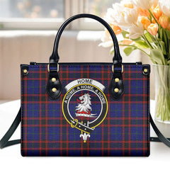 Home Modern Tartan Crest Leather Handbag