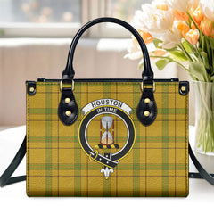 Houston Tartan Crest Leather Handbag