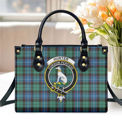 Hunter Ancient Tartan Crest Leather Handbag