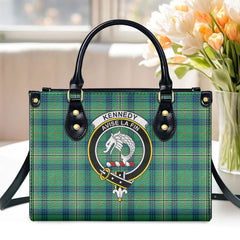 Kennedy Ancient Tartan Crest Leather Handbag