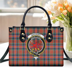 MacDuff Ancient Tartan Crest Leather Handbag