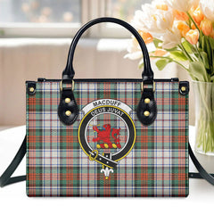 MacDuff Dress Ancient Tartan Crest Leather Handbag