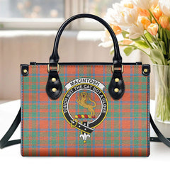 MacIntosh Ancient Tartan Crest Leather Handbag