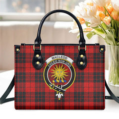 MacLeod of Raasay Tartan Crest Leather Handbag