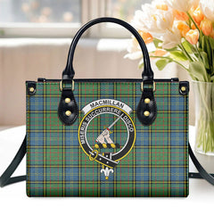 MacMillan Hunting Ancient Tartan Crest Leather Handbag