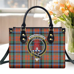 MacNaughton Ancient Tartan Crest Leather Handbag