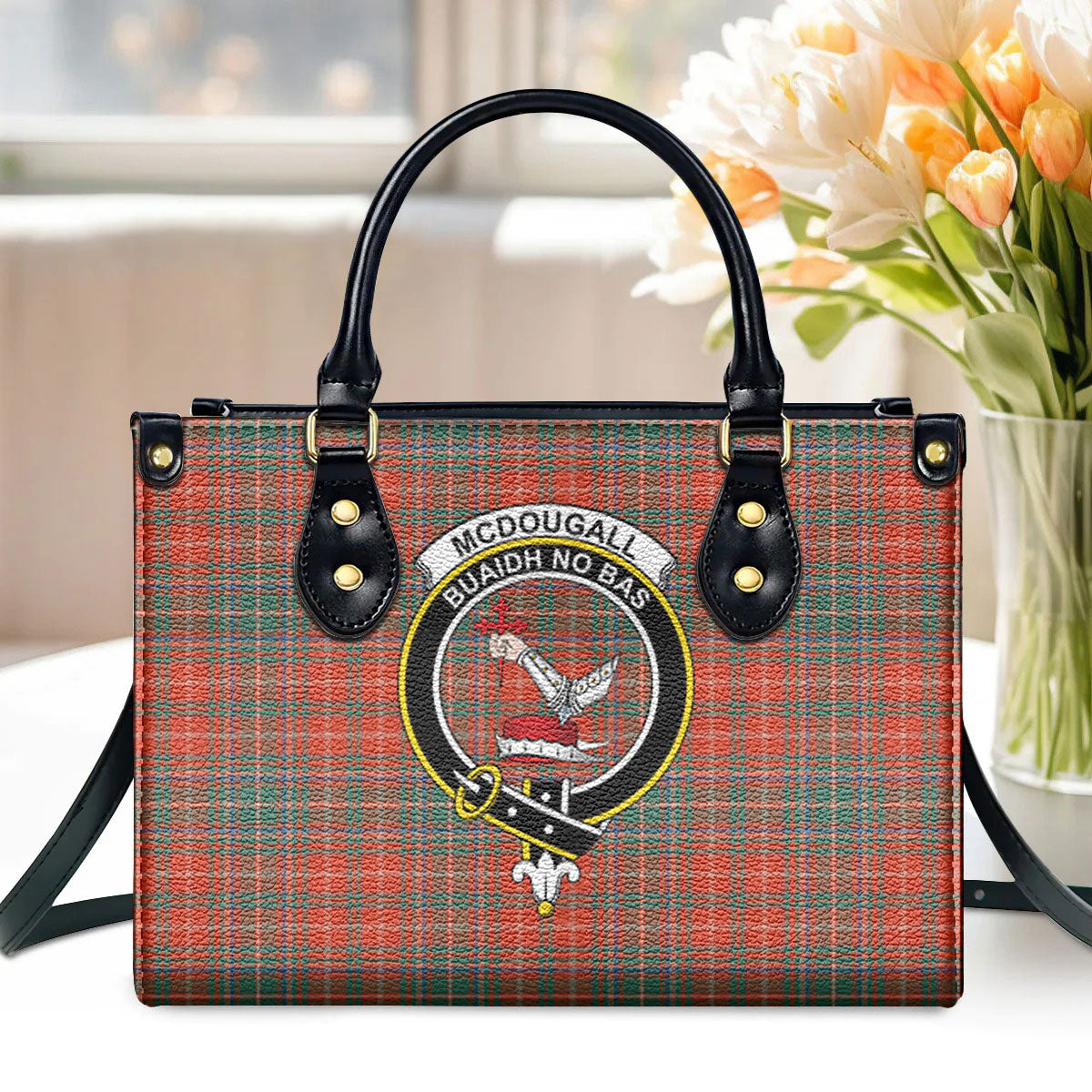 McDougall Ancient Tartan Crest Leather Handbag