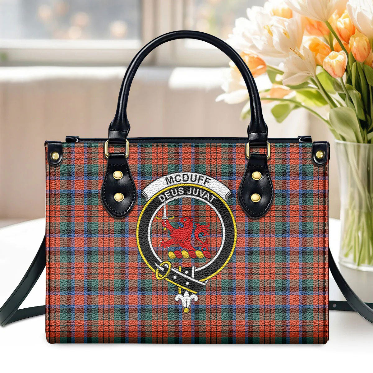 McDuff Ancient Tartan Crest Leather Handbag