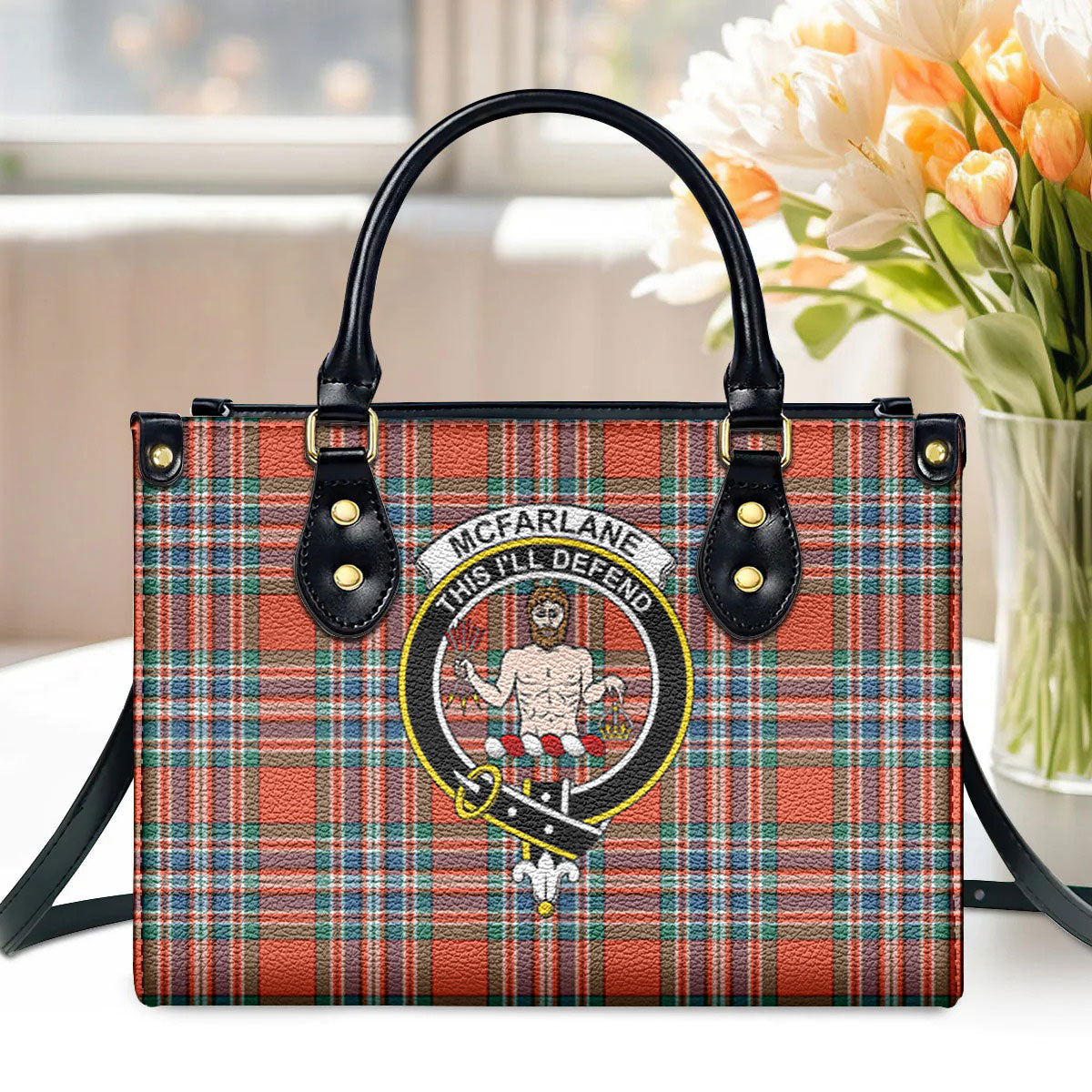 McFarlane Ancient Tartan Crest Leather Handbag