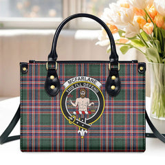 McFarlane Hunting Modern Tartan Crest Leather Handbag