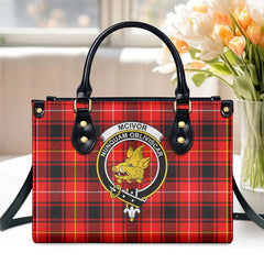 McIvor Tartan Crest Leather Handbag