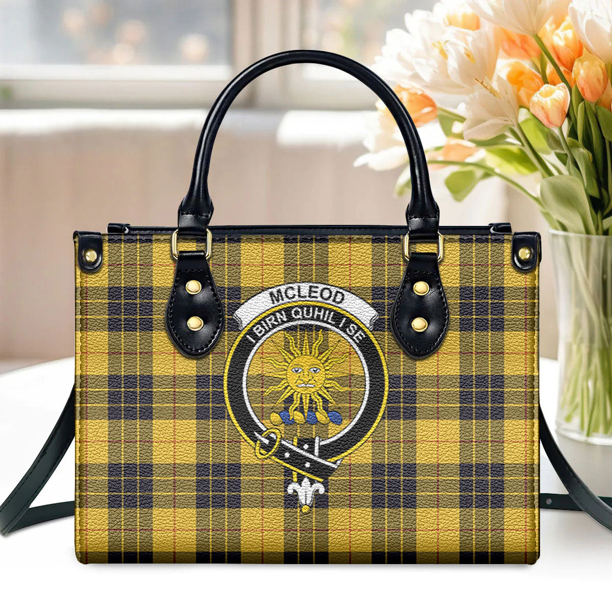 McLeod of Lewis Ancient Tartan Crest Leather Handbag