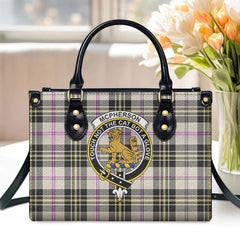 McPherson Dress Ancient Tartan Crest Leather Handbag