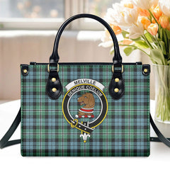 Melville Tartan Crest Leather Handbag