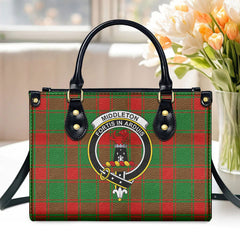 Middleton Modern Tartan Crest Leather Handbag