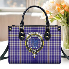 Ochterlony Tartan Crest Leather Handbag