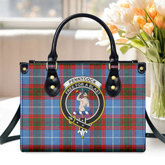 Pennycook Tartan Crest Leather Handbag