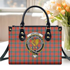 Sinclair Ancient Tartan Crest Leather Handbag