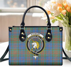 Stewart of Appin Hunting Ancient Tartan Crest Leather Handbag