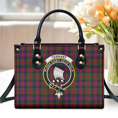 Tennant Tartan Crest Leather Handbag