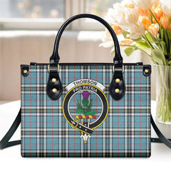 Thomson Blue Tartan Crest Leather Handbag