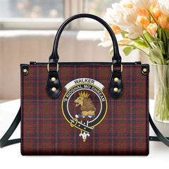 Walker Tartan Crest Leather Handbag