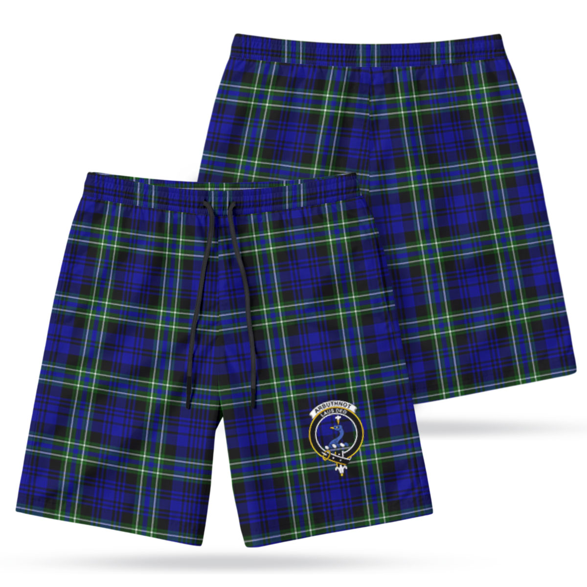 Arbuthnot Modern Tartan Crest Men's Beach Shorts
