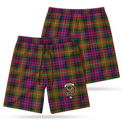 Carnegie Modern Tartan Crest Men's Beach Shorts