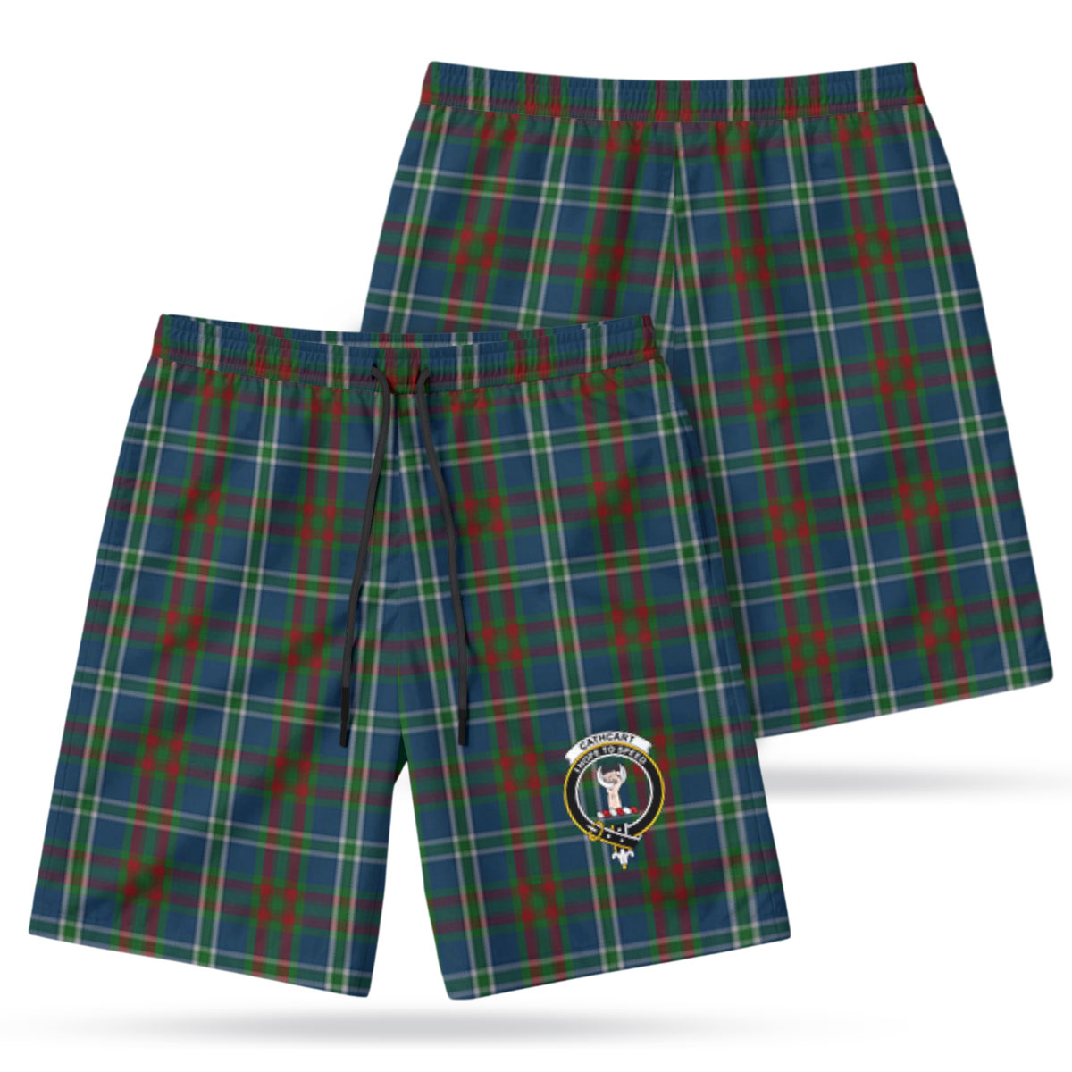 Cathcart Tartan Crest Men's Beach Shorts