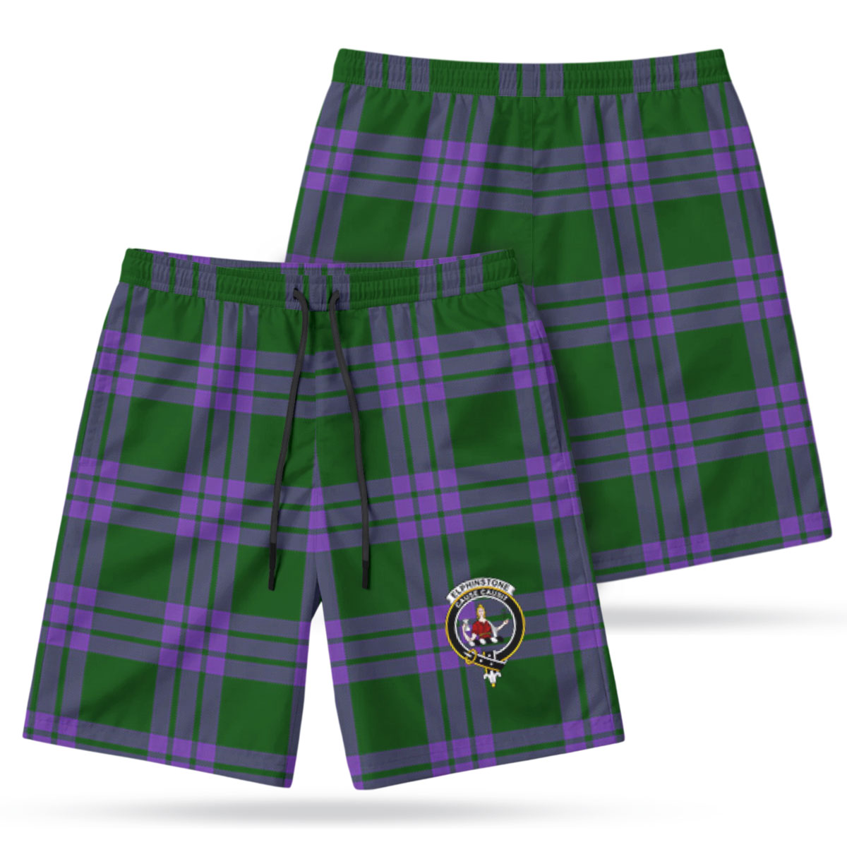 Elphinstone Tartan Crest Men's Beach Shorts