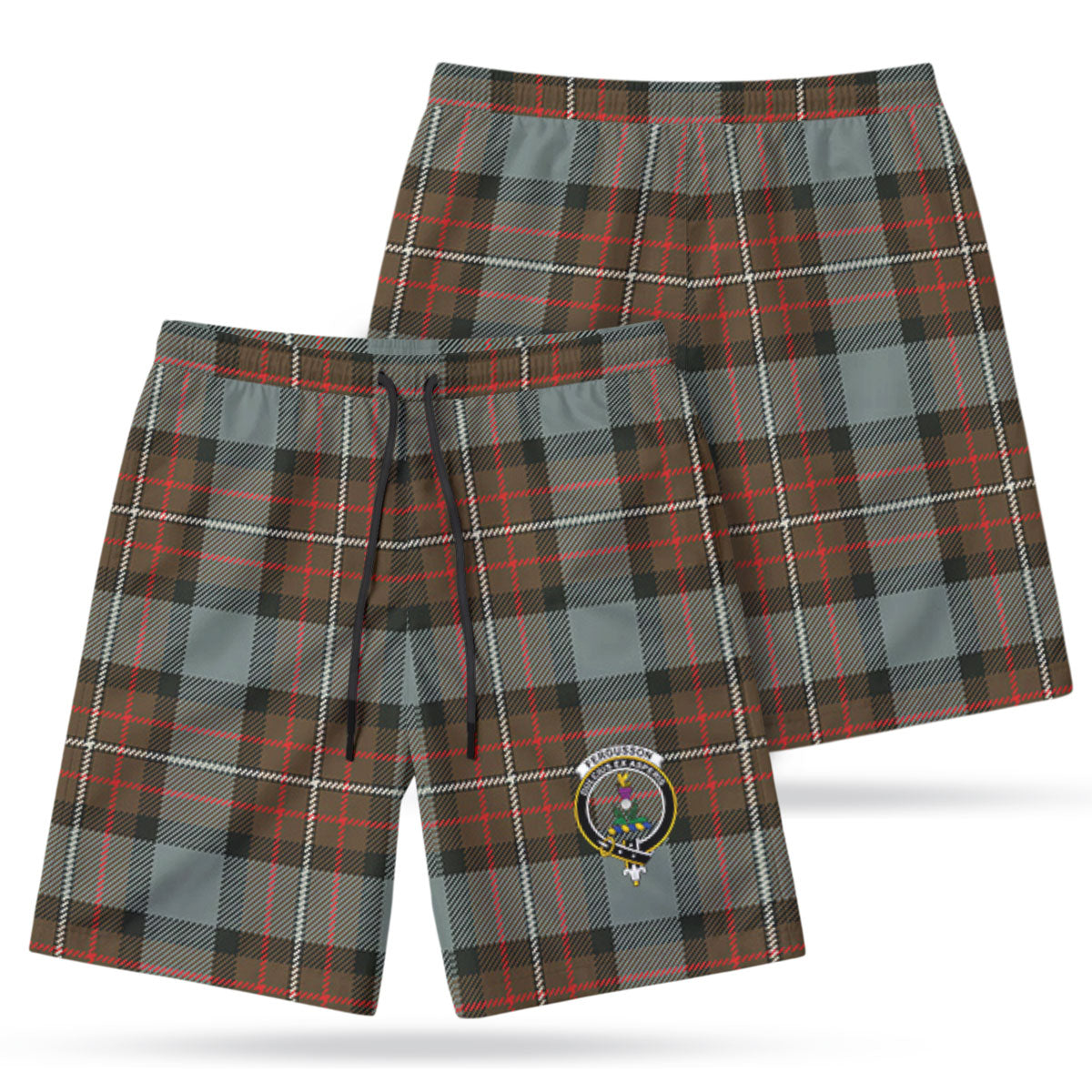 Fergusson Weathered Tartan Crest Men's Beach Shorts