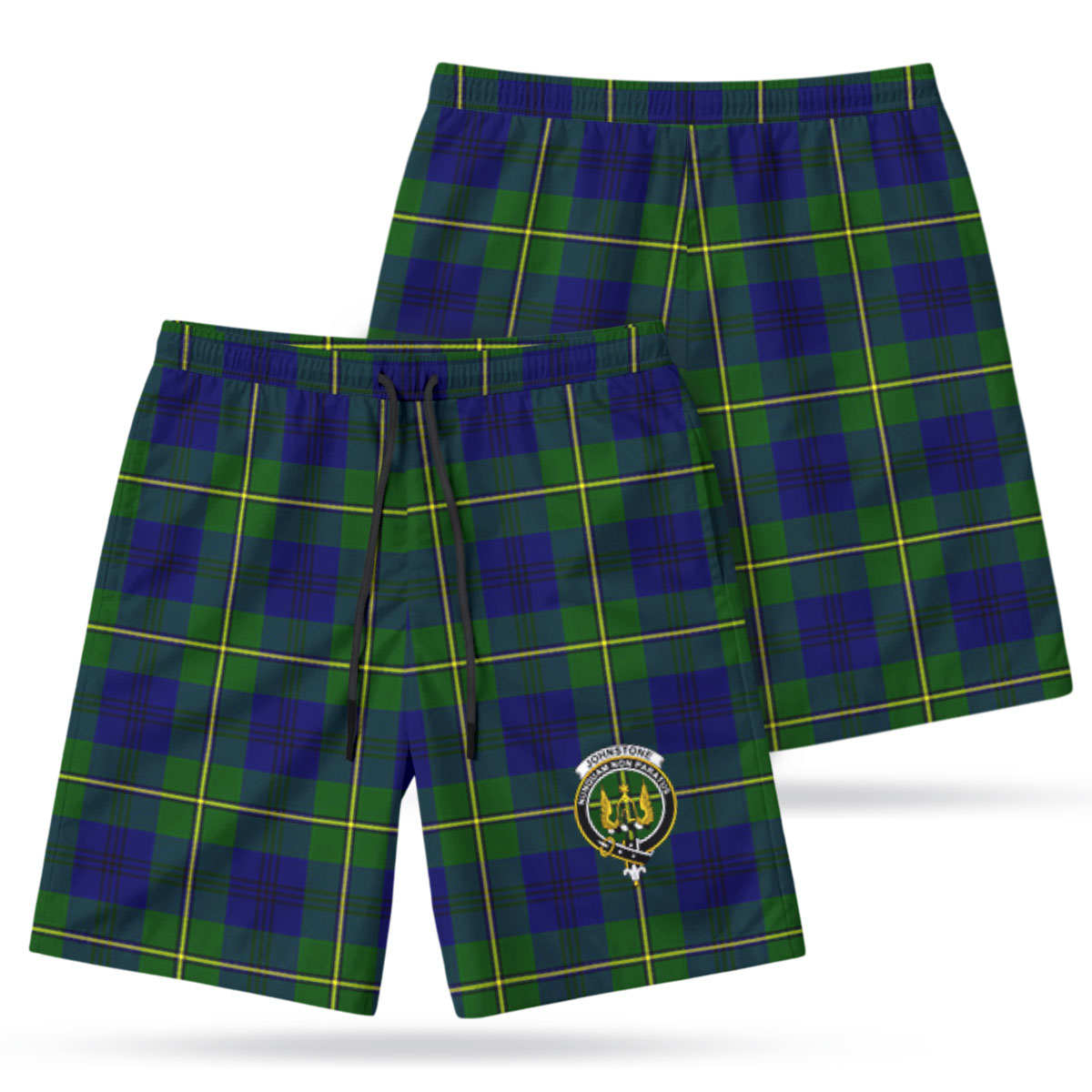 Johnstone Modern Tartan Crest Men's Beach Shorts