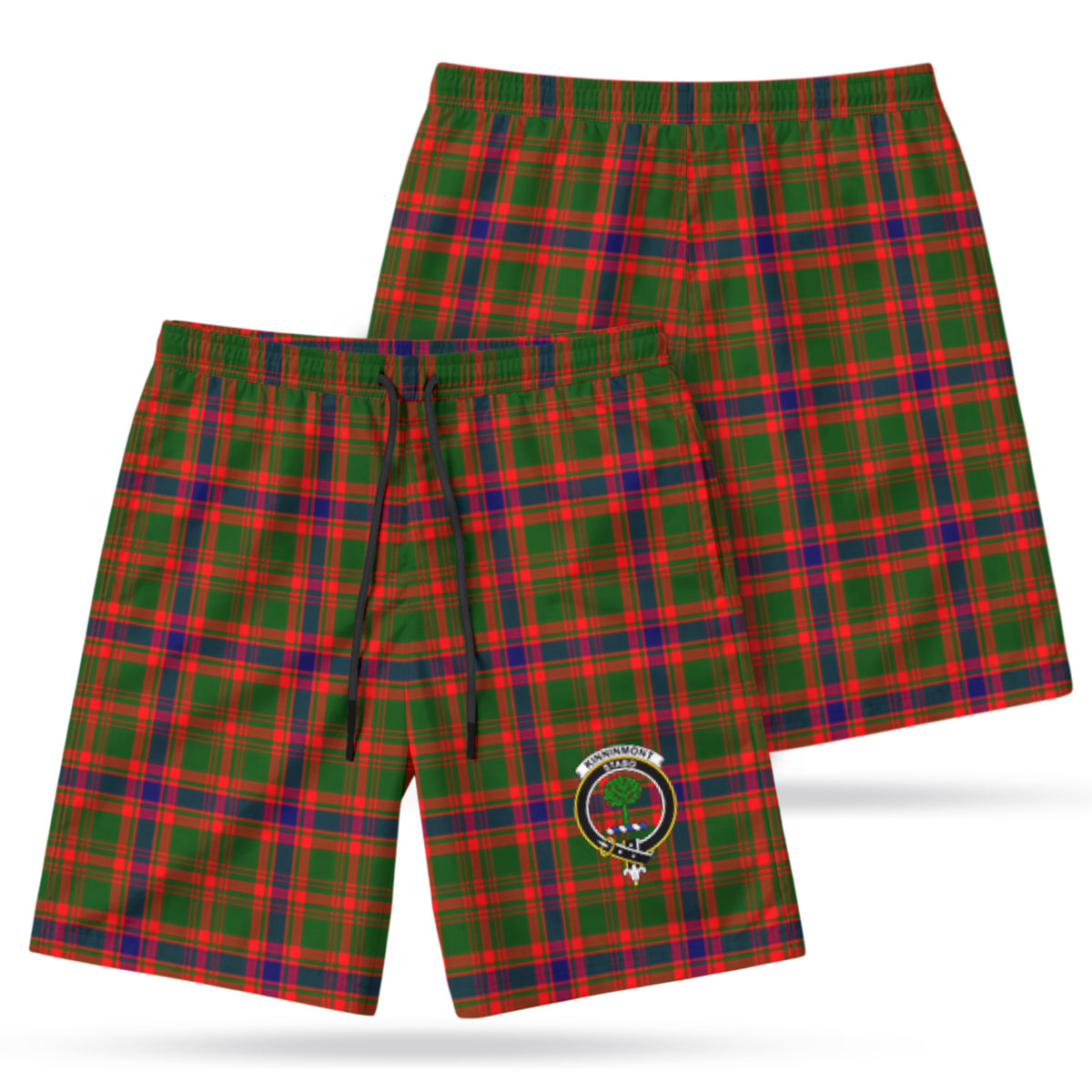 Kinninmont Tartan Crest Men's Beach Shorts