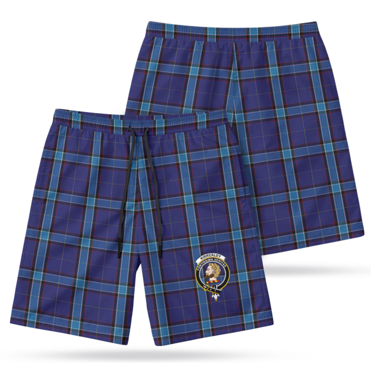 Kirkcaldy Tartan Crest Men's Beach Shorts