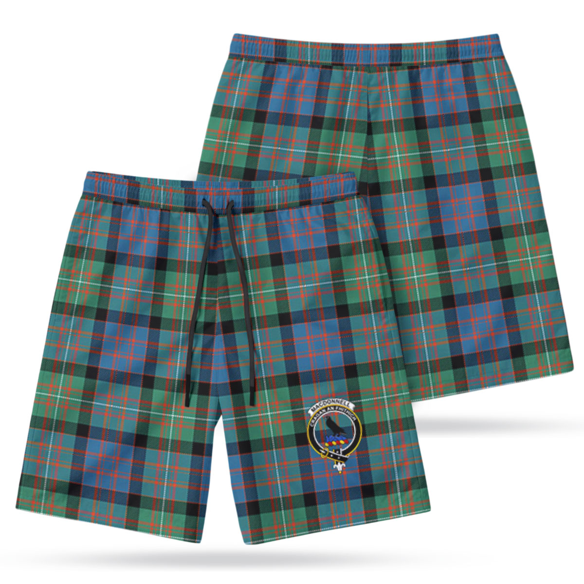 MacDonnell of Glengarry Ancient Tartan Crest Men's Beach Shorts