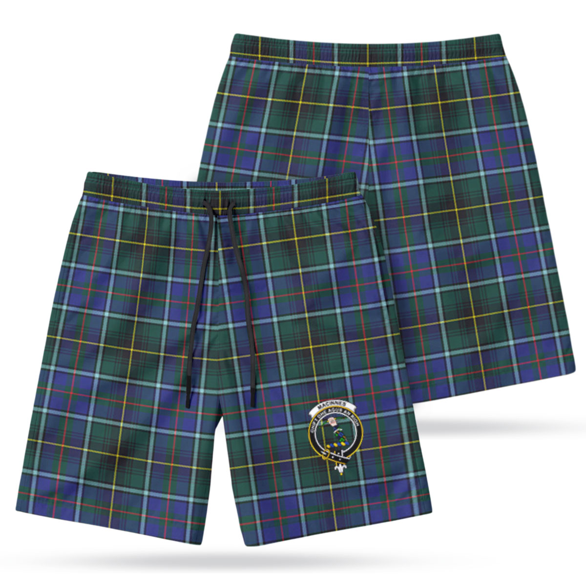 MacInnes Modern Tartan Crest Men's Beach Shorts