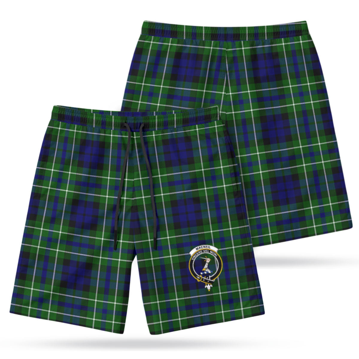 MacNeil of Colonsay Modern Tartan Crest Men's Beach Shorts