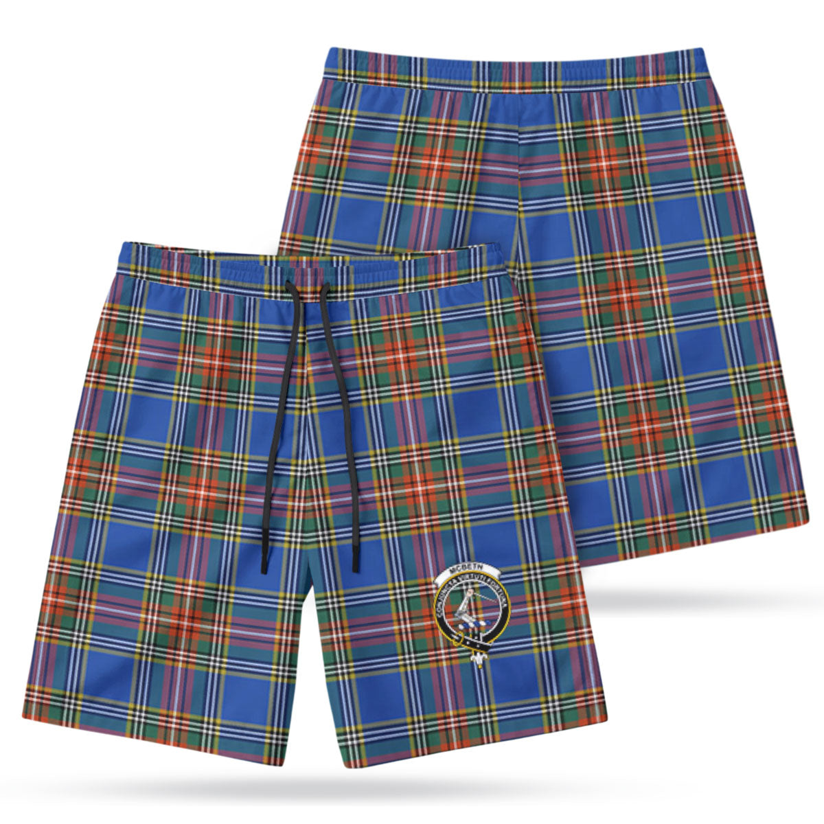 McBeth Ancient Tartan Crest Men's Beach Shorts