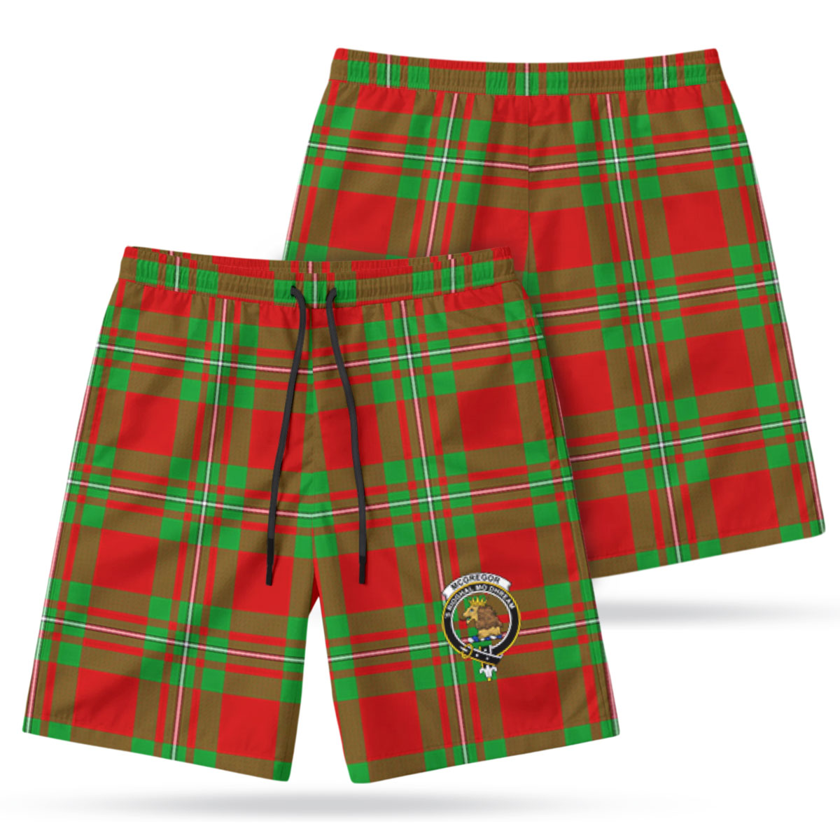 McGregor Modern Tartan Crest Men's Beach Shorts