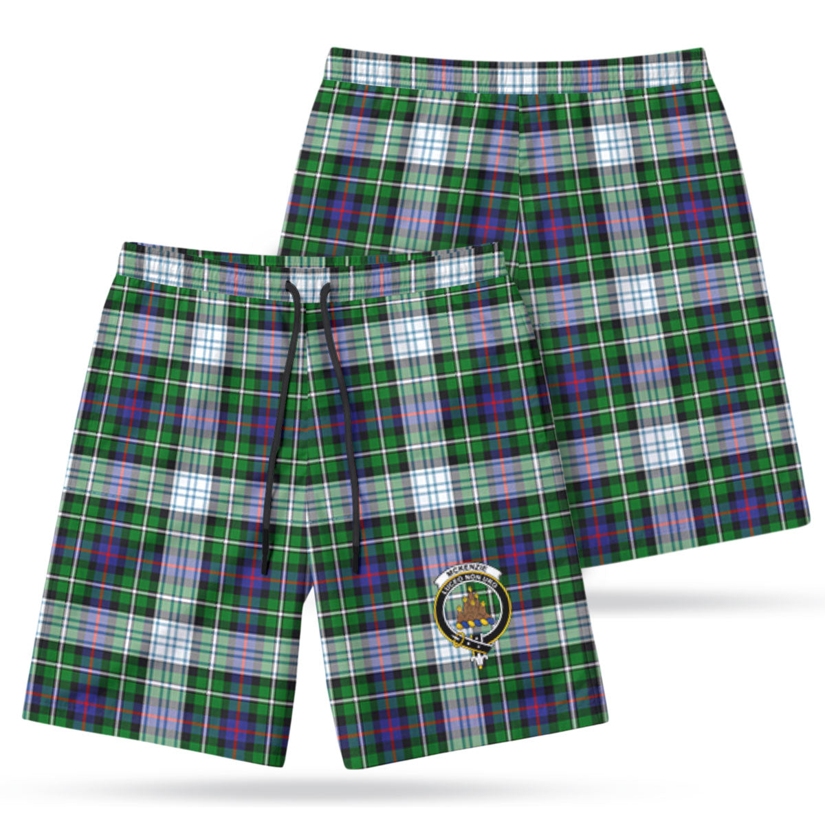 McKenzie Dress Modern Tartan Crest Men's Beach Shorts