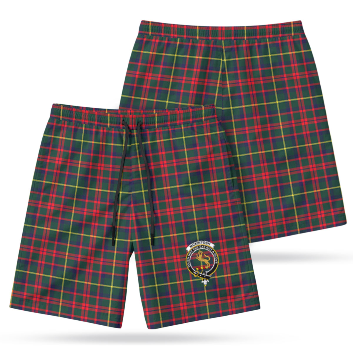 McKintosh Hunting Modern Tartan Crest Men's Beach Shorts