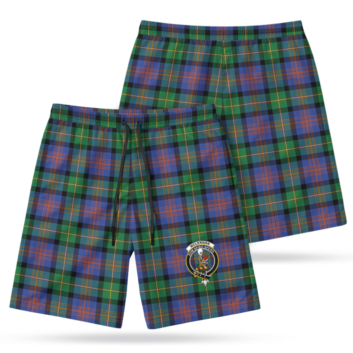 McLennan Ancient Tartan Crest Men's Beach Shorts