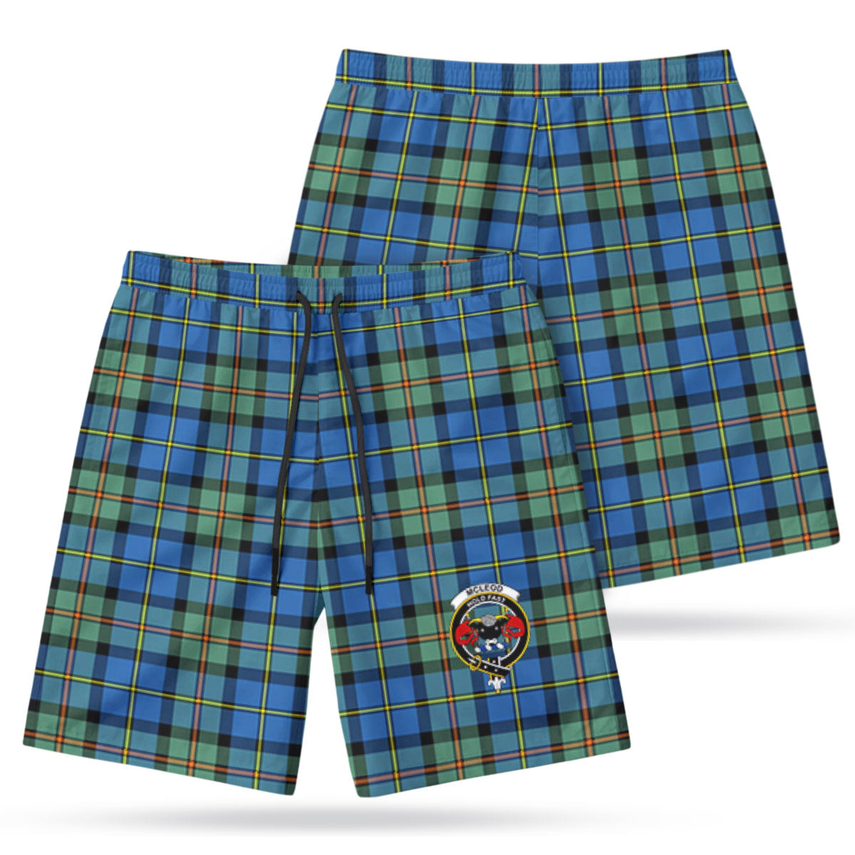 McLeod of Harris Ancient Tartan Crest Men's Beach Shorts