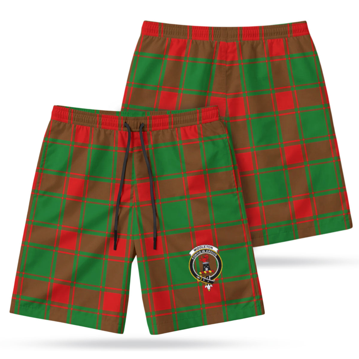 Middleton Modern Tartan Crest Men's Beach Shorts