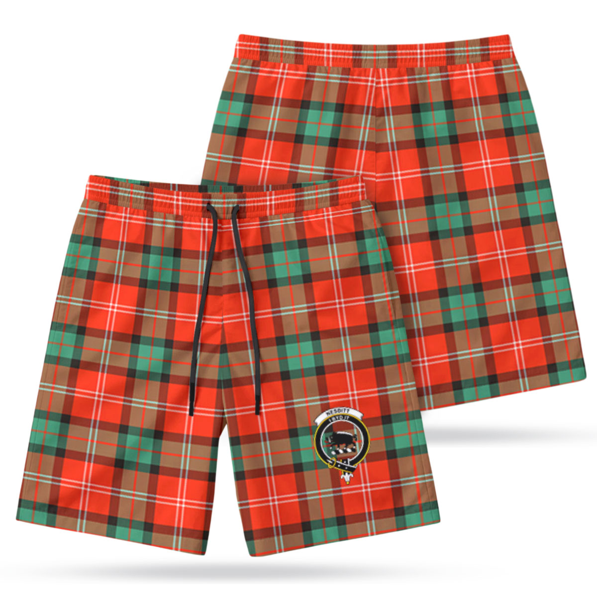 Nesbitt Ancient Tartan Crest Men's Beach Shorts