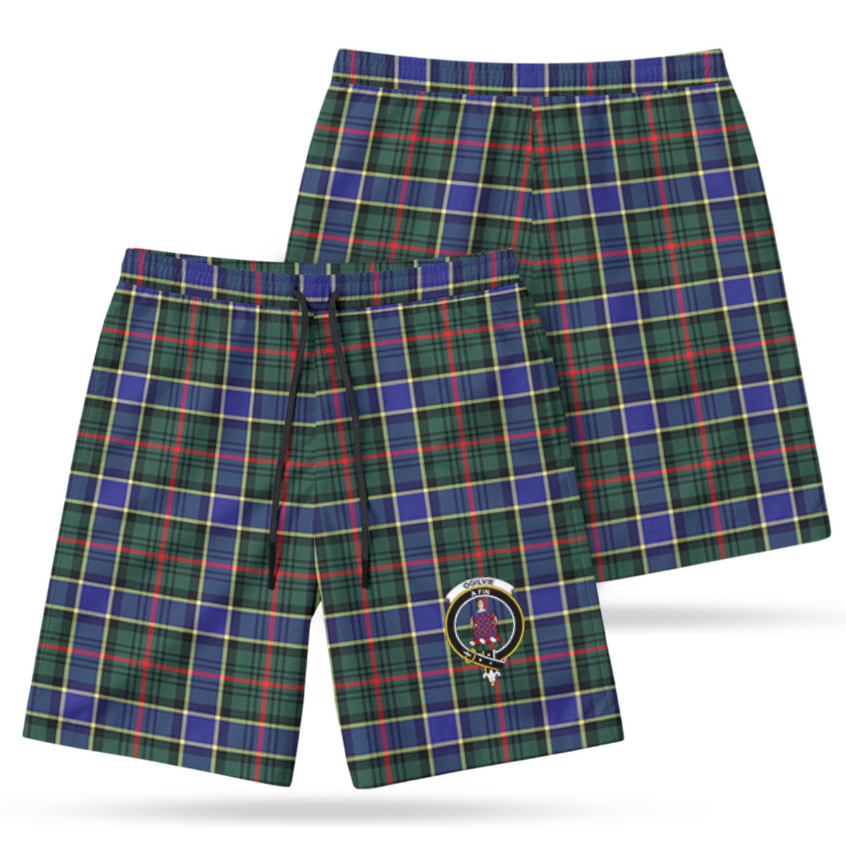 Ogilvie Hunting Modern Tartan Crest Men's Beach Shorts