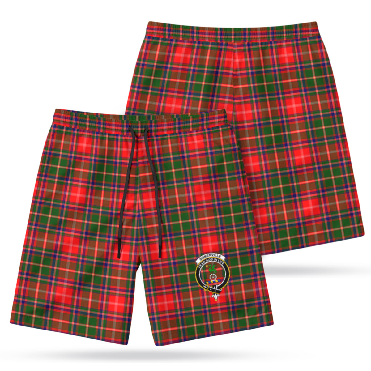 Somerville Tartan Crest Men's Beach Shorts